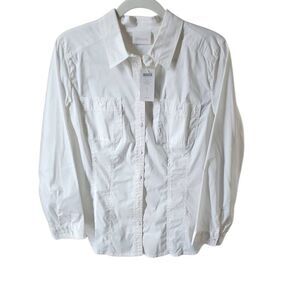 Chico's NWT, White Button-down top, Size 1 Chico's, Size 8-10 U.S.